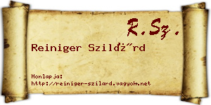 Reiniger Szilárd névjegykártya